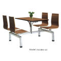 Black Oak Fast Food Court 4 Seat Dining Table and Chair Restaurant Set